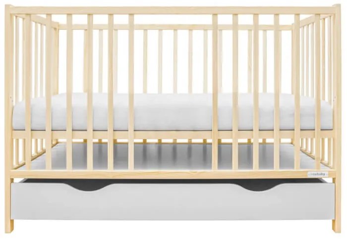 Detská postieľka so šuplíkom BASIC prírodná