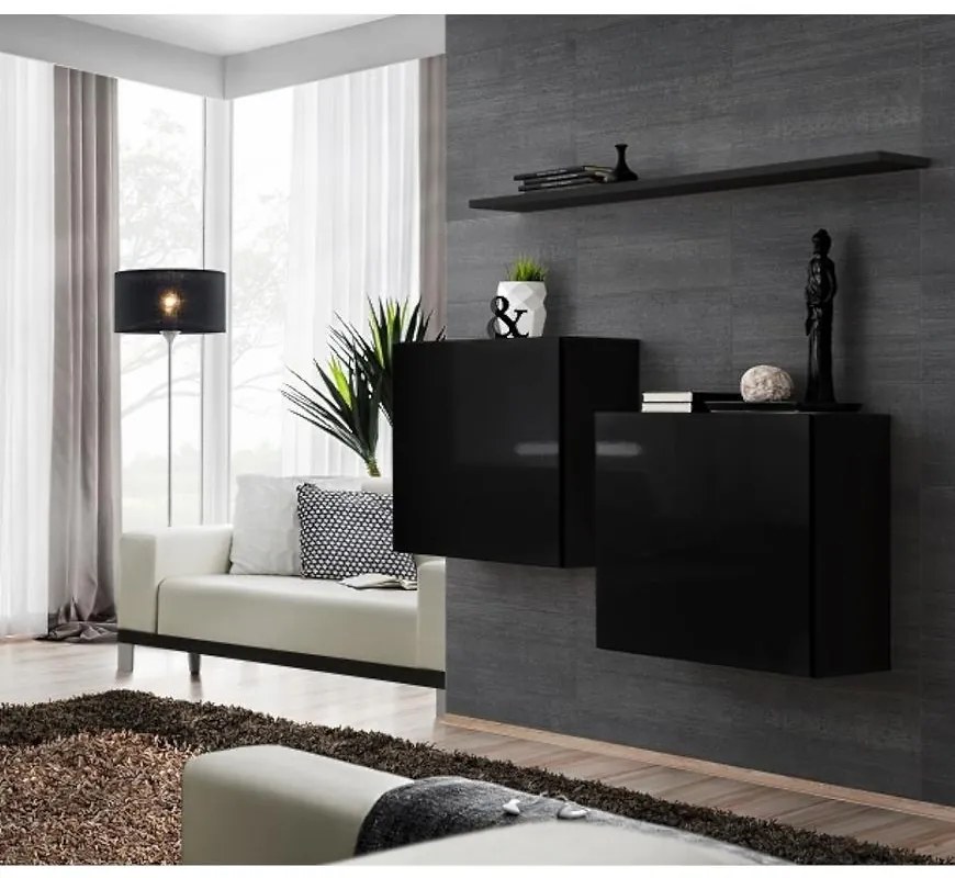 Komoda+Polička Switch Sb I Čierna