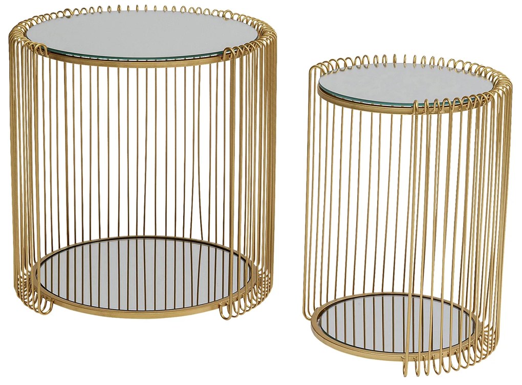 Wire Double set príručných stolíkov mosadzný