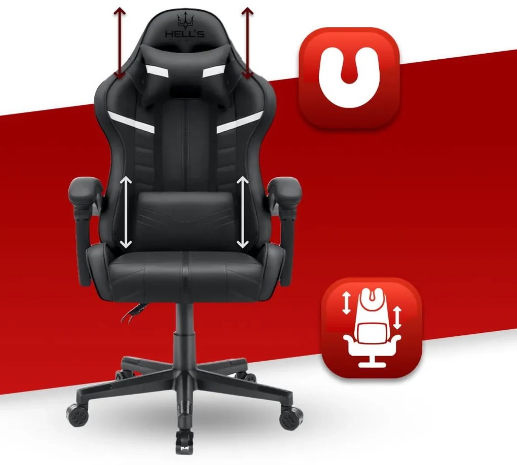 Hells Herná stolička Hell's Chair HC-1004 BLACK