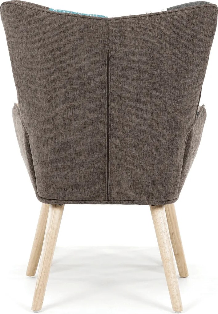 Kreslo ušiak s podnožou PATCHWORK 01