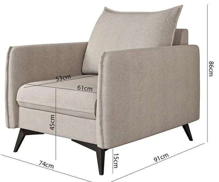 Béžové kreslo Juli Bis – Ropez