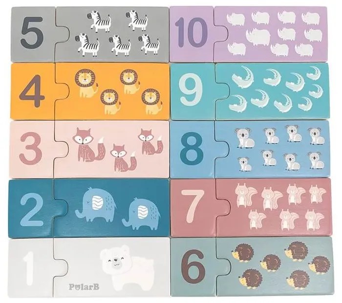 Drevené puzzle s číslami