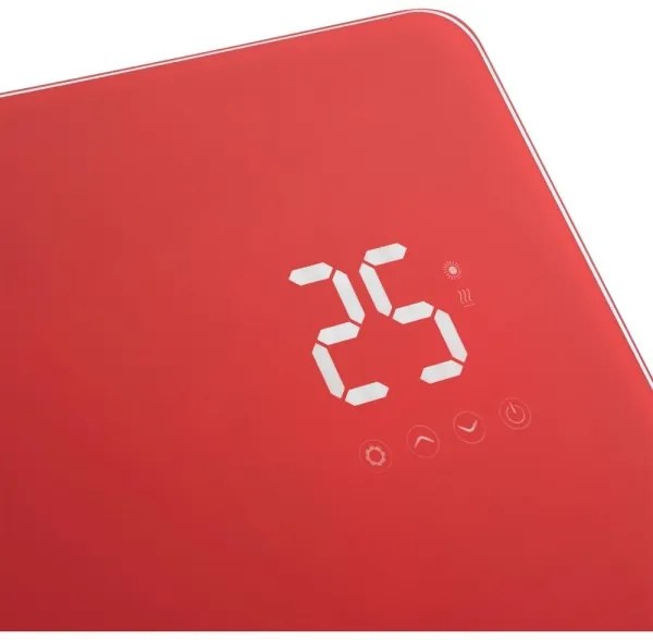 Sencor - Inteligentný elektrický priamy ohrievač/konvektor 1200/2400 W, 230 V, IP24, Wi‑Fi, červený