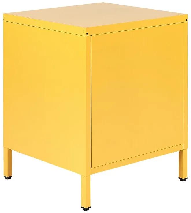 Oceľový nočný stolík s 2 zásuvkami žltý MALAVI Beliani
