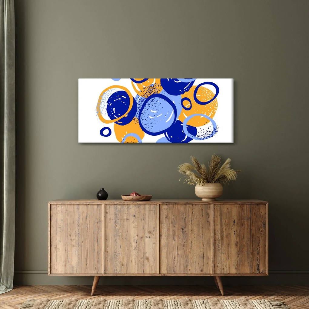 Obraz - Svetlý motív s kruhmi (120x50 cm)