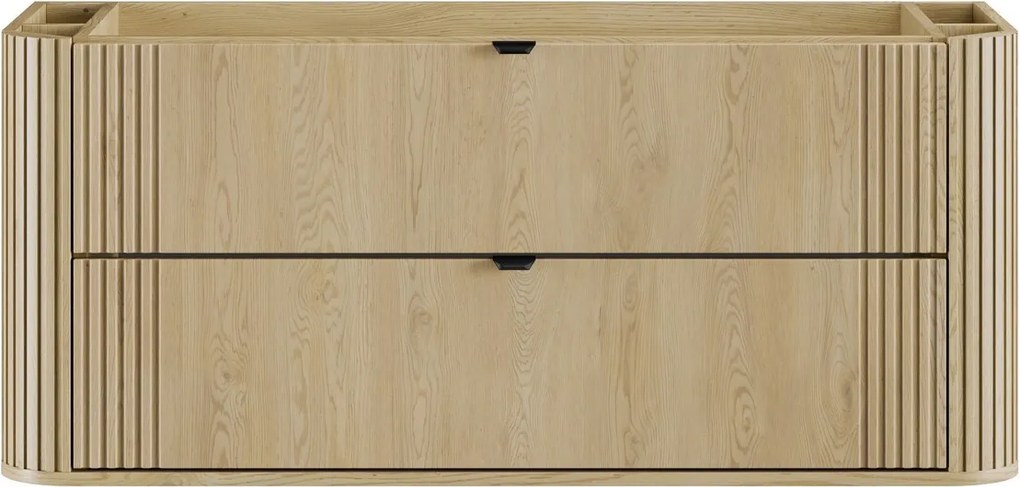 Kúpeľňová zostava Ovalia Pure so zápustným umývadlom a skrinkami 120 cm dub cremona