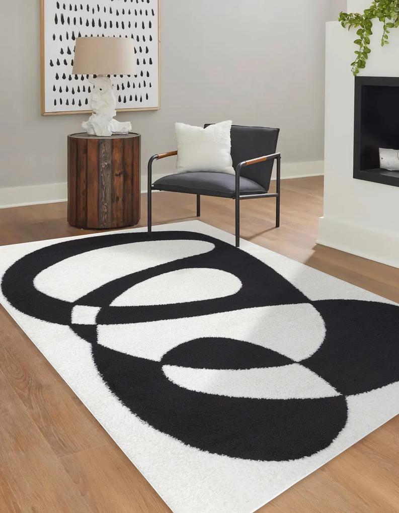 Moderný koberec MODE 8531 abstracțiune krémová / čierna Veľkosť: 120x170 cm