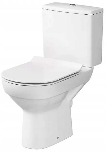 Cersanit CITY - WC kombi + antibakteriálne sedátko s funkciou pomalého zatvárania, horizontálny odpad, prívod vody zo spodu, K35-038
