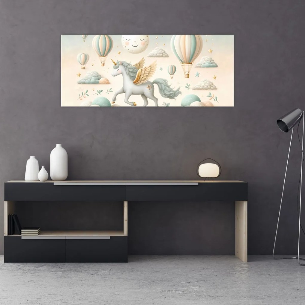 Obraz - Šťastný jednorožec (120x50 cm)