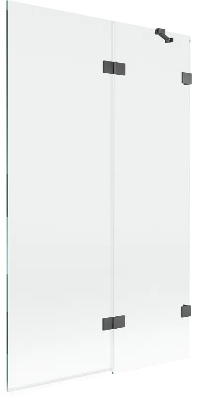 Mexen Lunar, 2-krídlová vaňová zástena pravá 110 x 150 cm, číre sklo, grafitová, 897-110-100-66-00-P