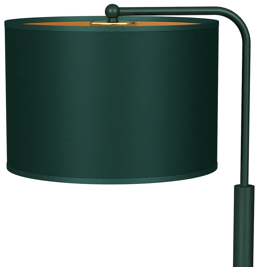Stolná lampa Verde, 1x zelené textilné tienidlo, gr