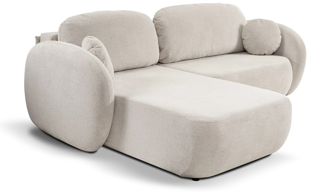 Rohová rozkladacia sedačka Olio - krémová Strana: Pravá