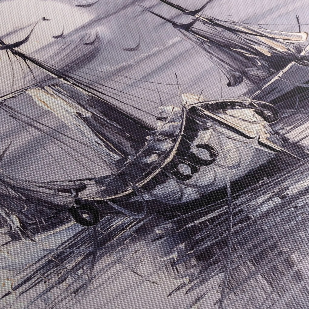 Obraz - Prístav, olejomaľba (90x60 cm)