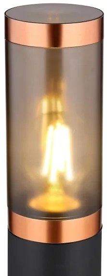 Globo 3159BC - Vonkajšia lampa BOSTON 1xE27/23W/230V IP44 110 cm čierna/meď