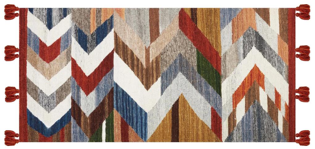 Vlnený kelímový koberec 80 x 150 cm viacfarebný KANAKERAVAN Beliani