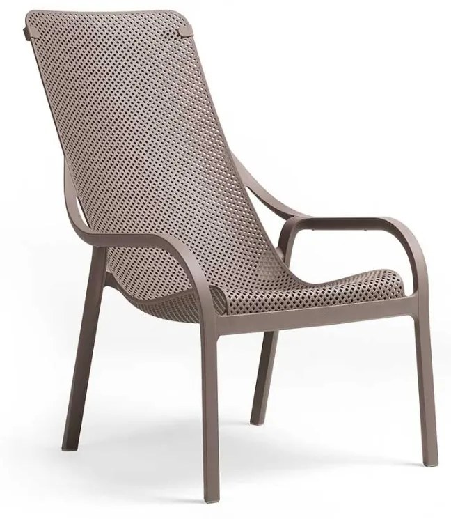 NET LOUNGE záhradné kreslo s podrúčkami tortora