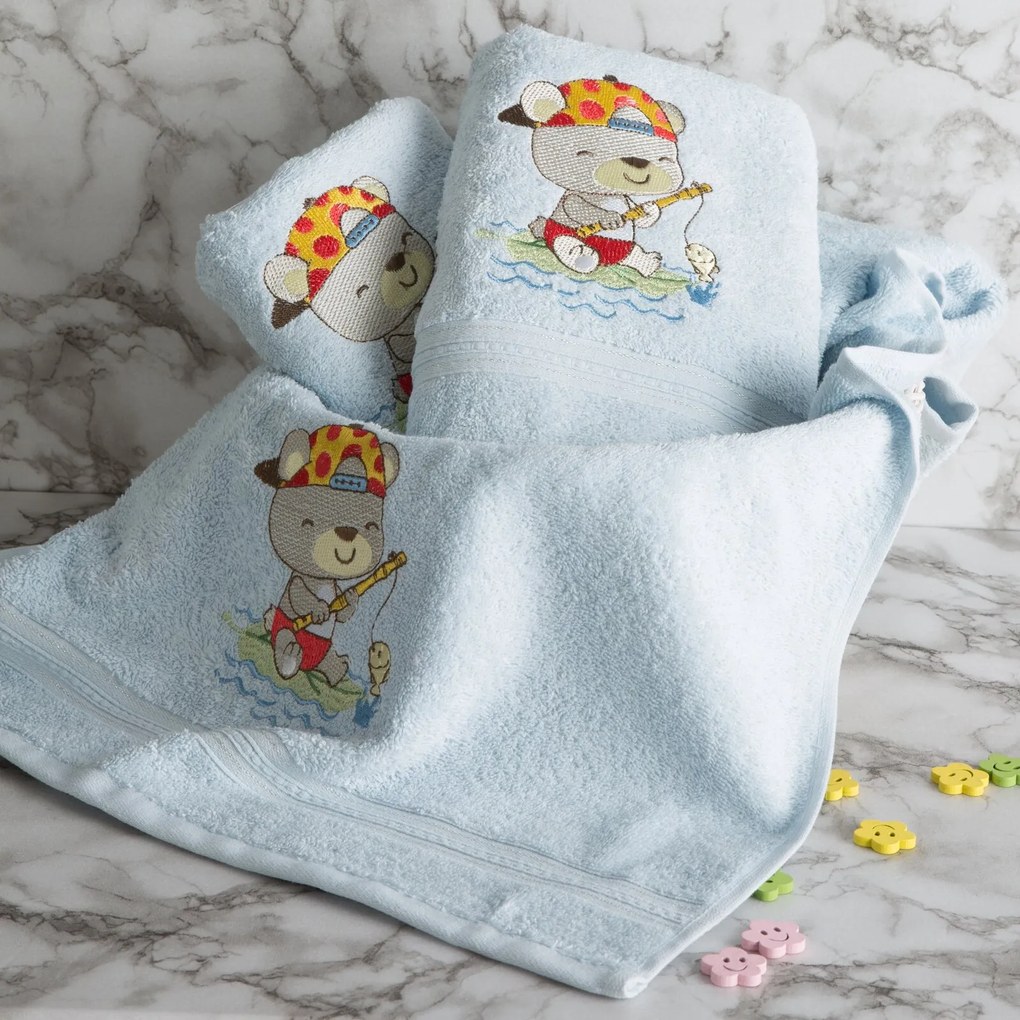 DETSKÝ BAVLNENÝ UTERÁK BABY51 50X90 CM MODRÁ