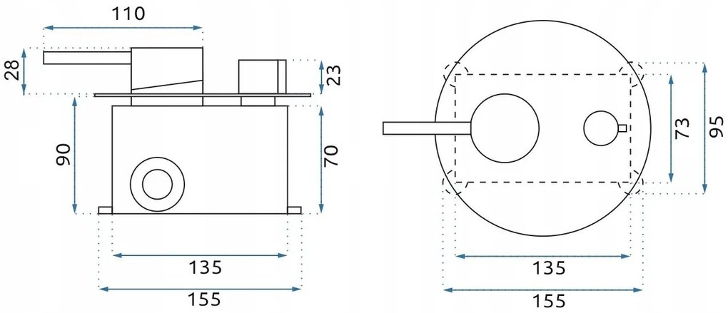 Rea Lungo, podomietková vaňová súprava + box P6300 - komplet sada, čierna matná, REA-P6300