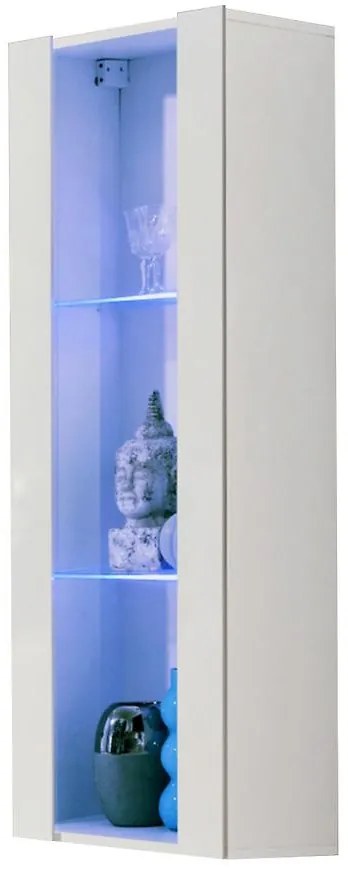 Vitrína malý Fly 21+Sklo biely