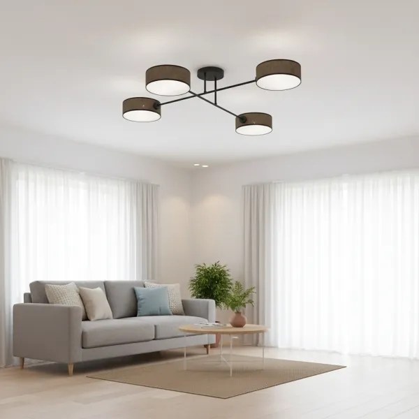 Prisadený luster MAGA 4xE14/10W/230V hnedý