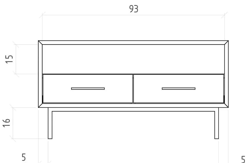 TV stolík z dubového dreva v prírodnej farbe 90x50 cm Abies - The Beds