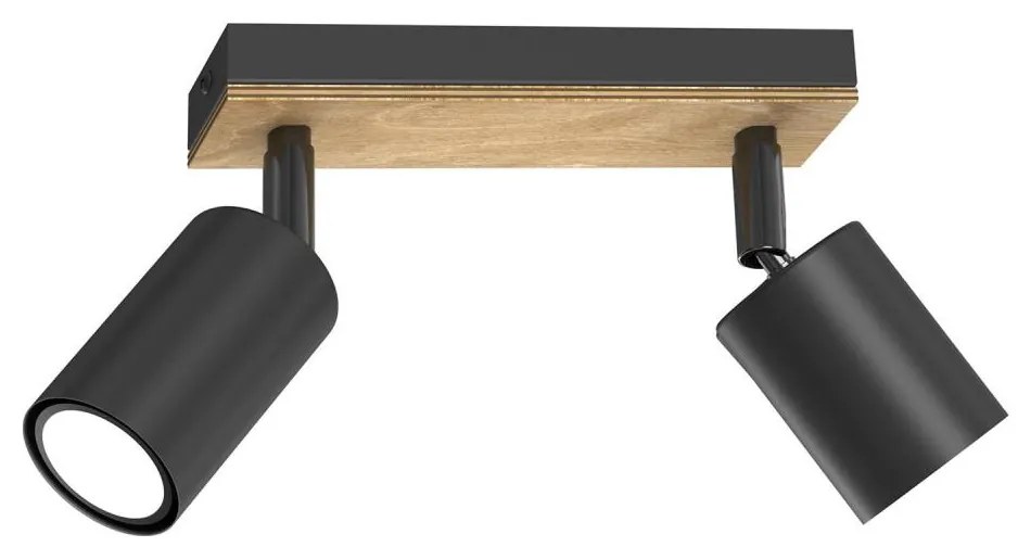 Bodové svietidlo TULON 2xGU10/8W/230V čierna/dub