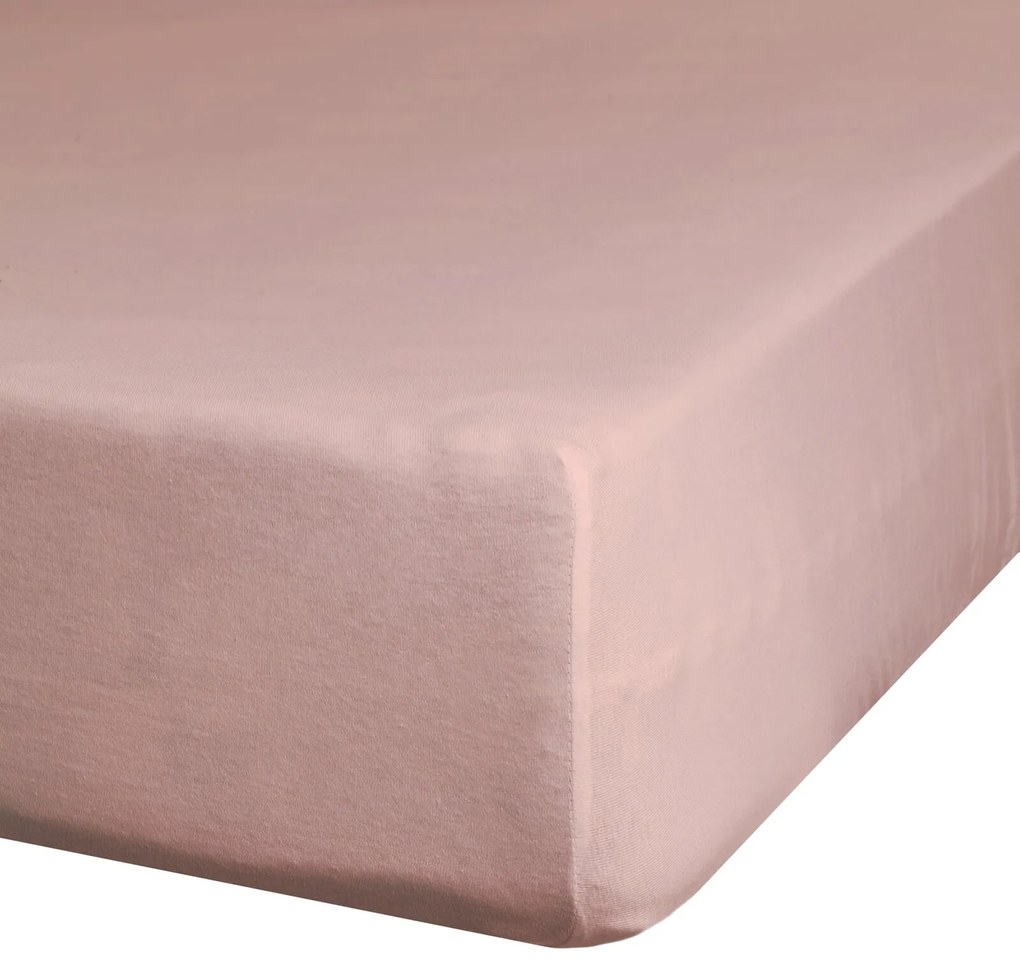 MAKOSATÉNOVÉ PRESTIERADLO NOVA 180X200 CM, VÝŠKA 30 CM PÚDROVO RUŽOVÉ