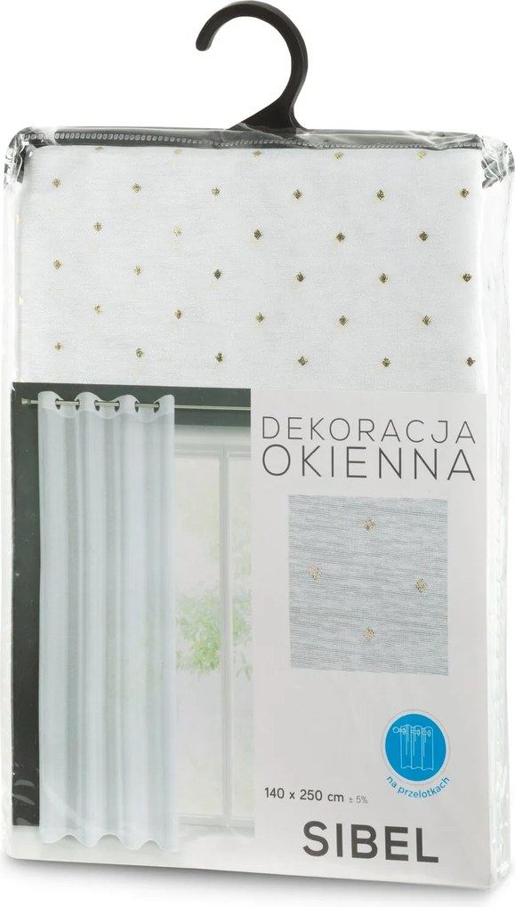 ZÁCLONA NA KRÚŽKOCH SIBEL 140X250 CM BIELA