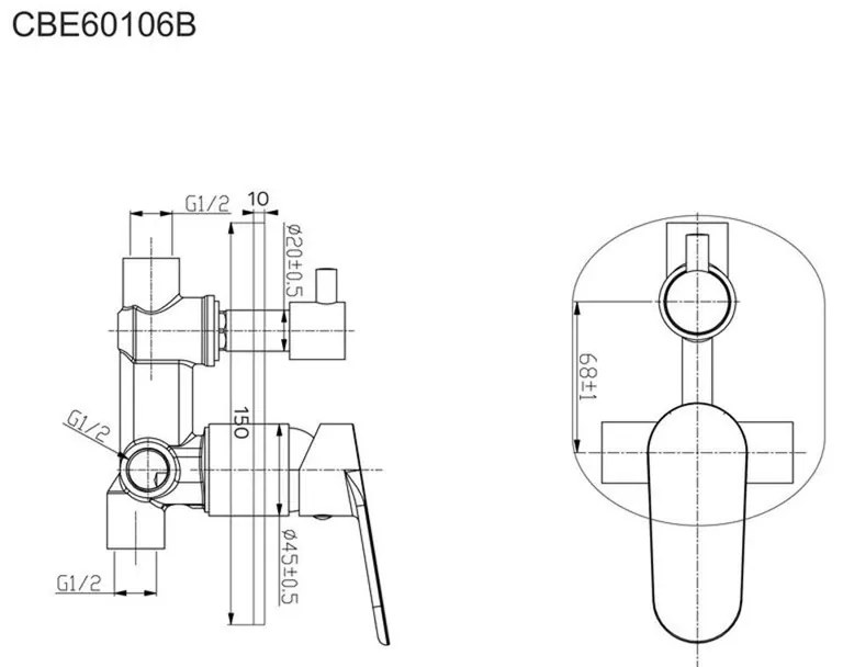 Mereo, Sprchový set s dvojcestnou podomietkovú batérií, MER-CB650SV2