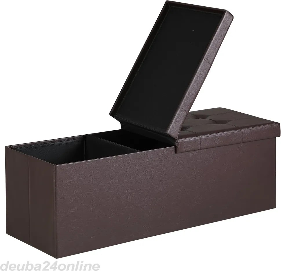 Úložný box so sklopným vekom, hnedá - 115x38x38cm