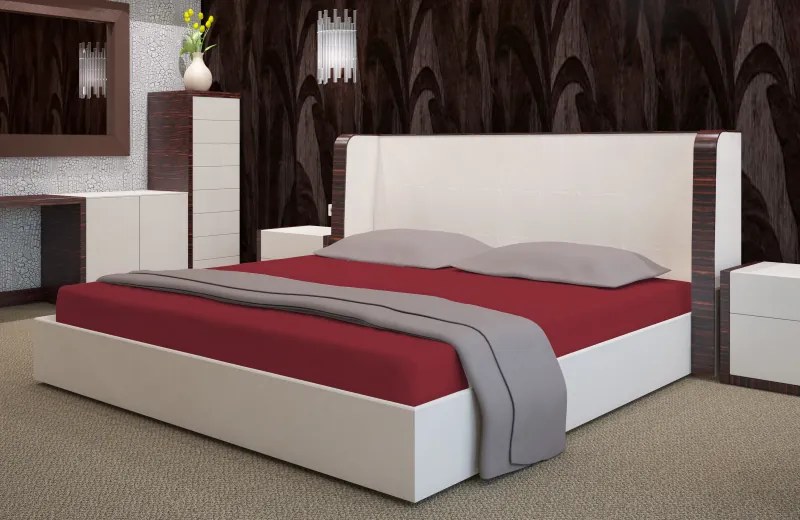 Dekorstudio Prestieradlo froté s gumičkou bordové PRZF-4 Rozmer plachty: 90x200cm