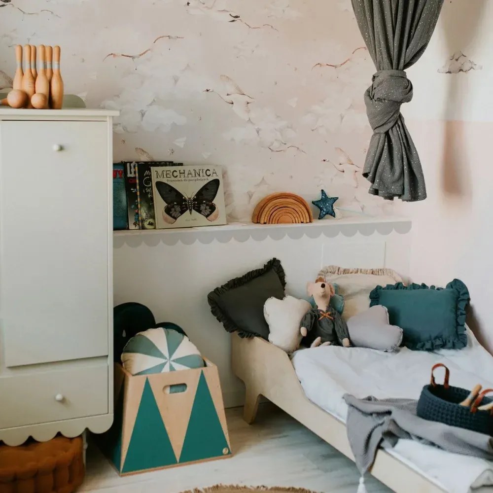 Samolepka do detskej izby šedé kruhy priemer 9cm