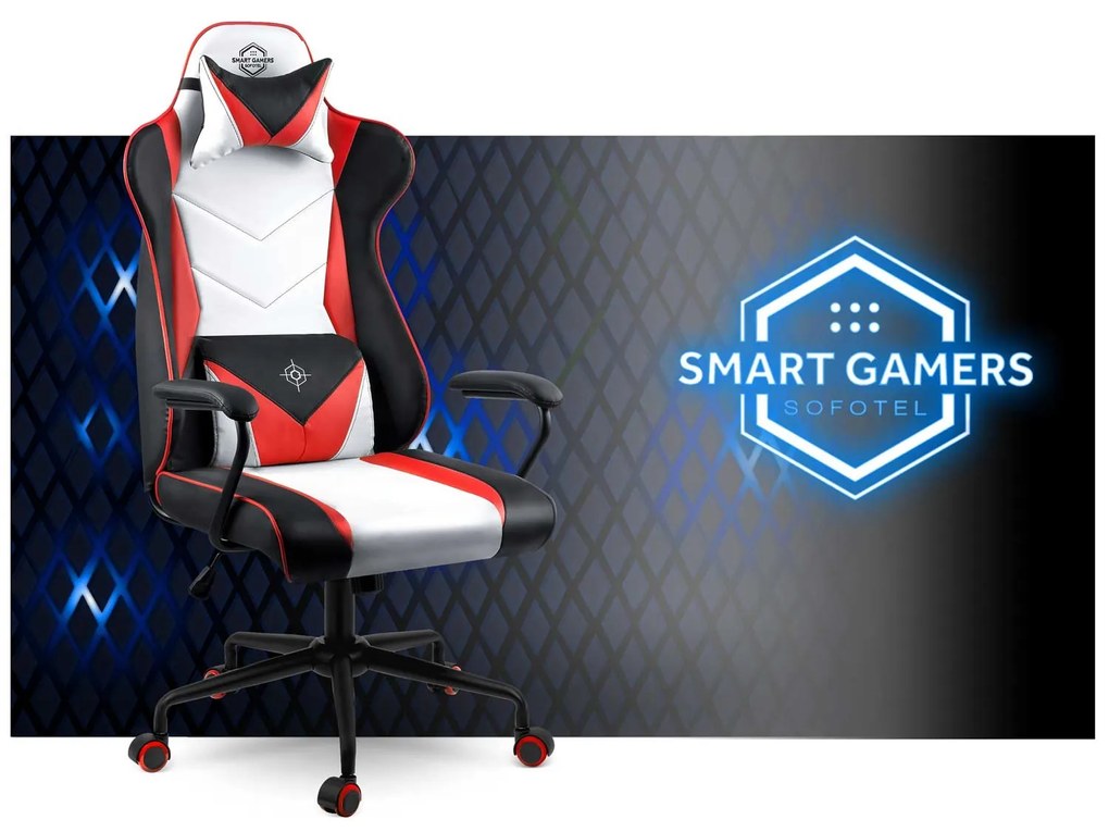 Herné kreslo Sofotel Miss Fortune 2593 - čierno-červeno-biela