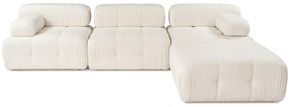 Doblo 3 Seat with Pouffe ( L1-O1-1R-Pouffe) - Krém
