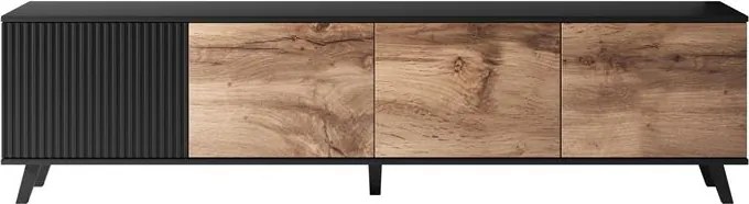 TV stolík Remali (čierna + dub wotan). Vlastná spoľahlivá doprava až k Vám domov. 1049344