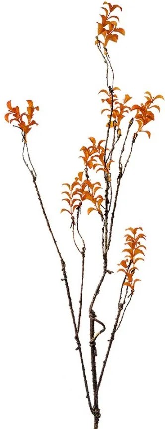 Dekorácia hnedá vetvička s oranžovými lístkami - 18*5*110 cm