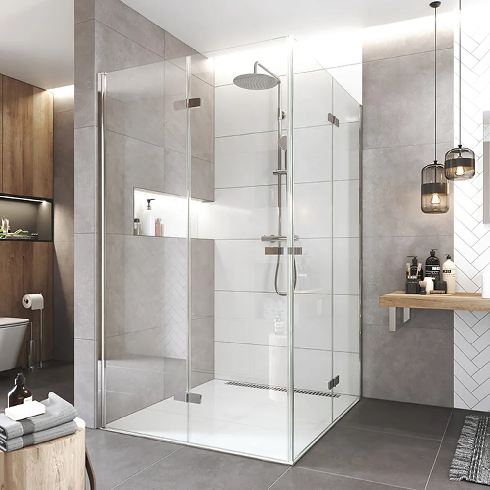 Mereo Mereo, Zalamovací sprchový kút Novea, štvorec, chróm ALU, sklo Číre, MER-CK13833ZVR