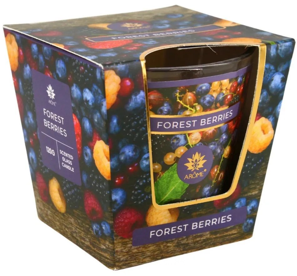 Arome Vonná sviečka v skle Forest Berries, 120 g