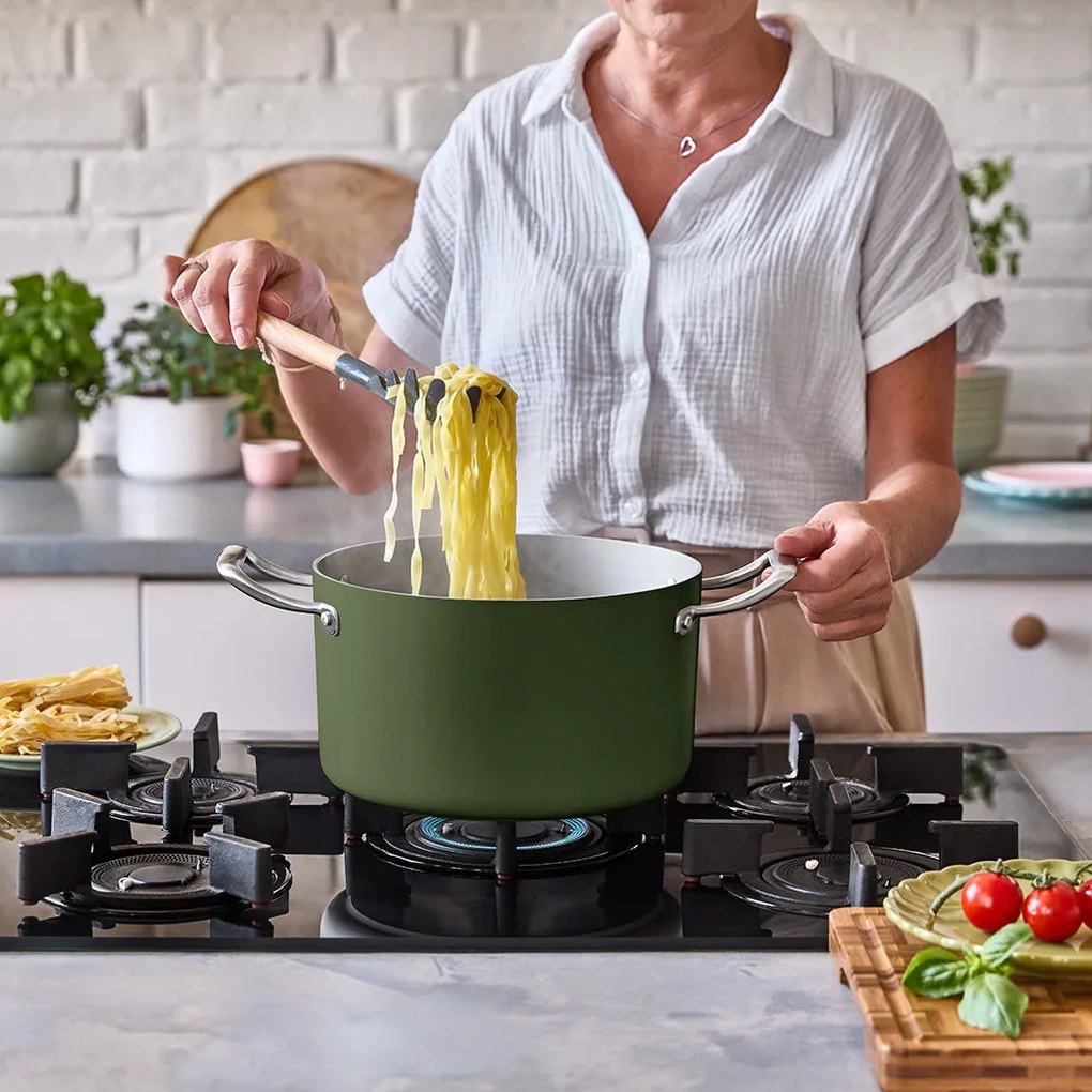 Elmich Kompletná sada keramického riadu Vital 7ks, olivovo zelená