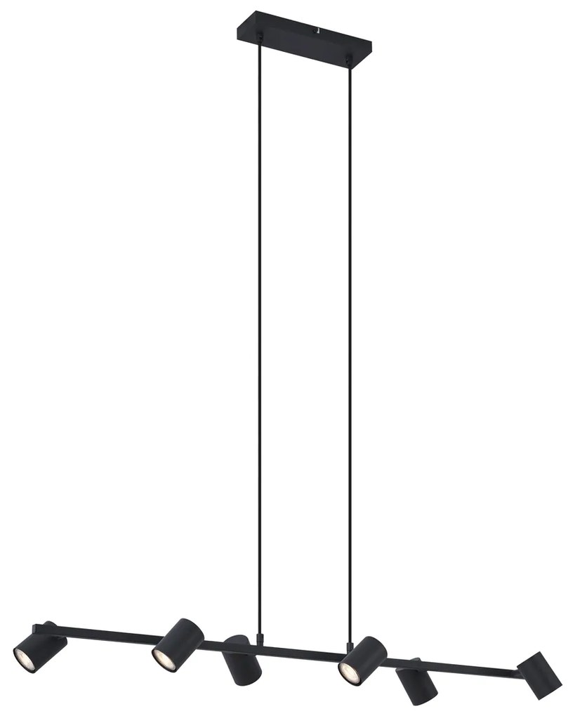 Moderné závesné svietidlo čierne so 6 svetlami - Jeana Straight