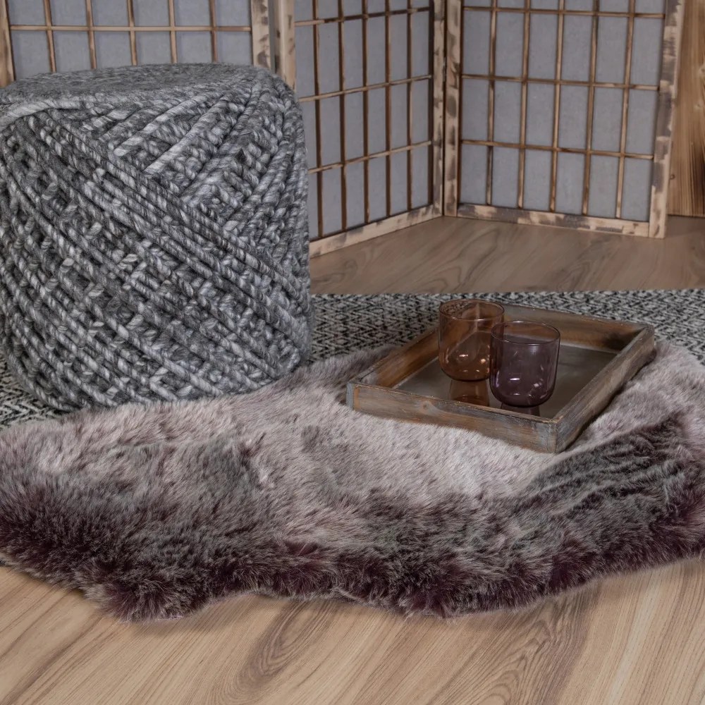 Obsession, Kusový koberec Samba 495 Mauve (tvar kožušiny), 55x85 tvar kožušiny, fialová, obývacia izba