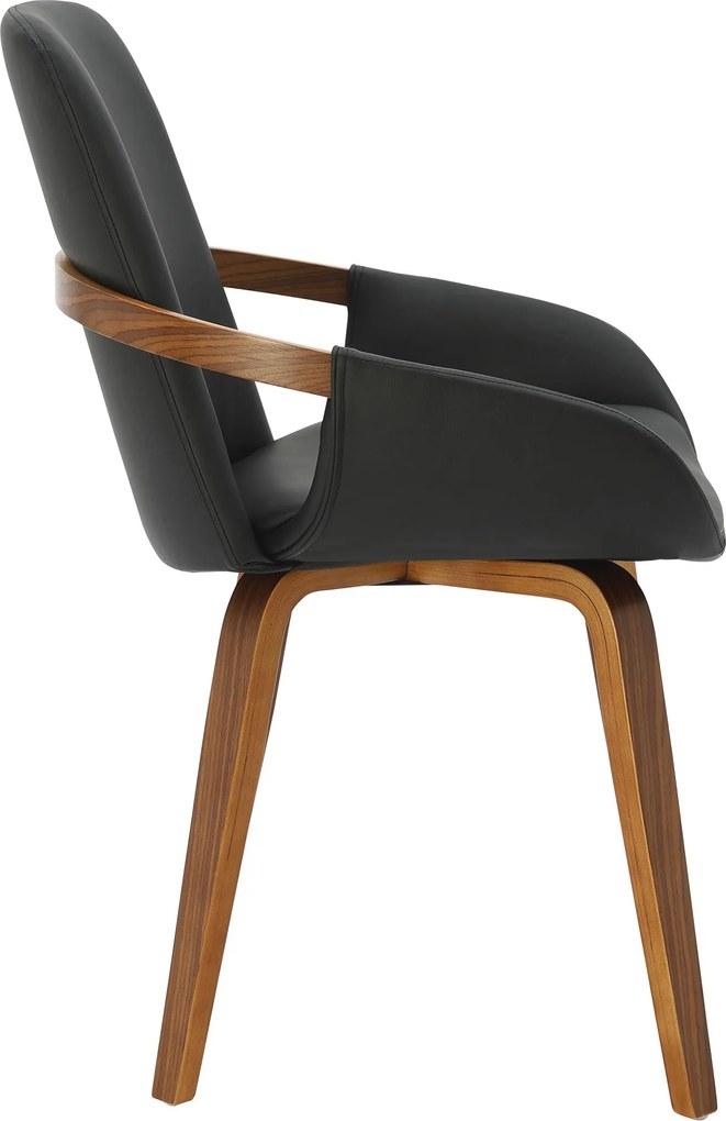 Jedálenská stolička Bertol koženka - orech/čierna