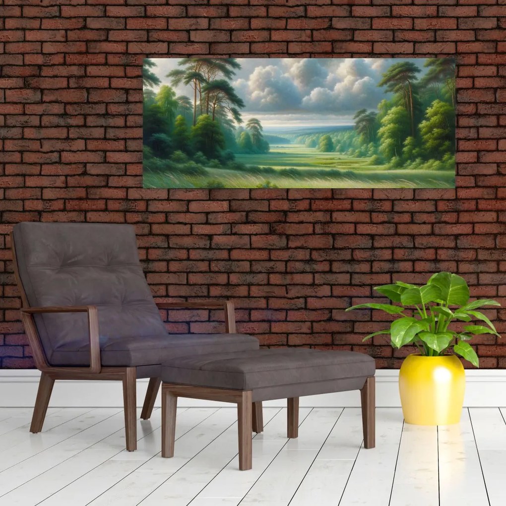 Obraz - Zelená krajina (120x50 cm)