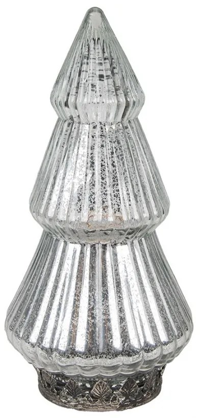 Hnedý sklenený dekoračný svietiaci stromček LED Tree - Ø 8*14 cm