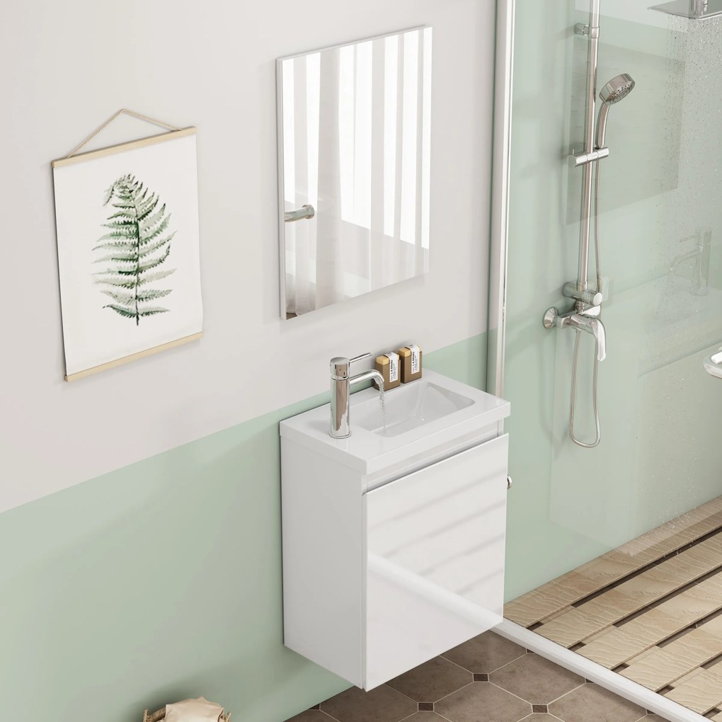 Nástenná skrinka s umývadlom Houseland Elara 40 cm biela