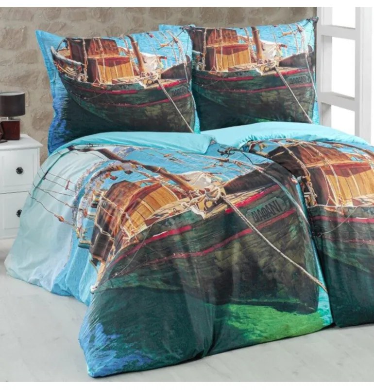 Obliečky bavlnené 3D Boat, Štandardný set jednolôžko obsahuje 1x 140x200 + 1x 70x90