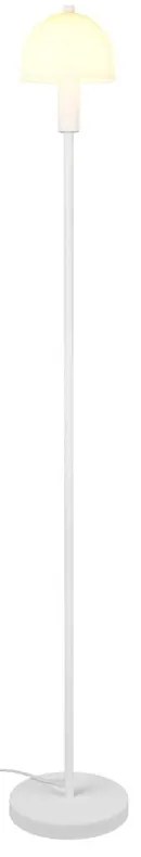Biela stojacia lampa so skleneným tienidlom (výška 120 cm) Glenn – Reality