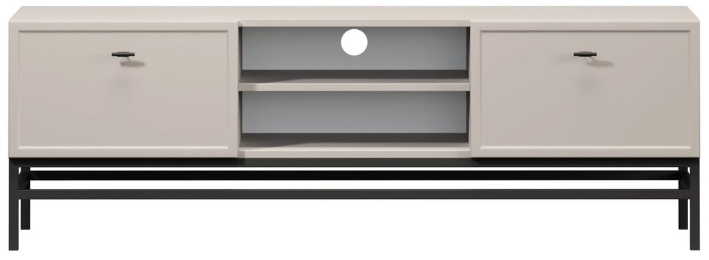 TV stolík Lorini 150 cm na stojane – kašmírová / čierne úchytky T