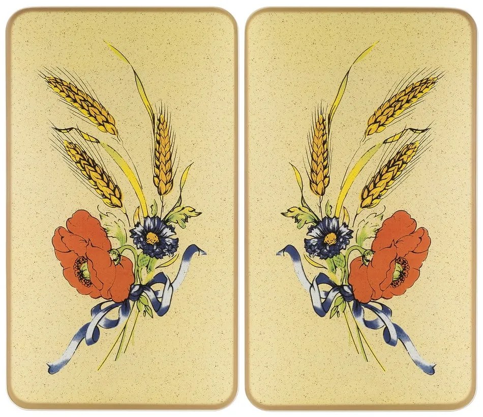 Kryty na sporák v súprave 2 ks z tvrdeného skla 52x30 cm Corn-Flowers - Maximex